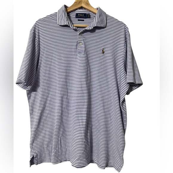 Polo Ralph Lauren Golf Polo Classic Fit Striped Short Sleeve Mens Sz Large - Picture 1 of 5